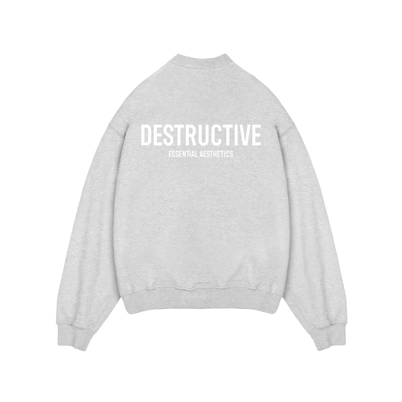 Essential Aesthetics Sweatshirt - Light Marl Grey - Destructive