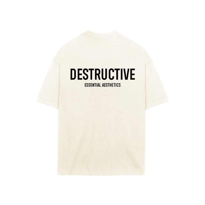 Essential Aesthetics T-Shirt - Flat White - Destructive