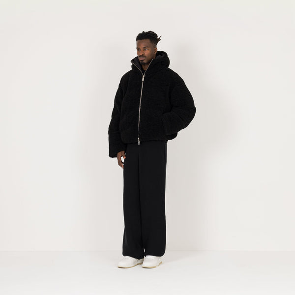 Fleece Puffer Jacket - Black - Destructive