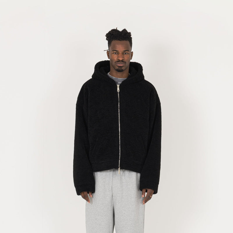 Fleece Zip Jacket - Black - Destructive