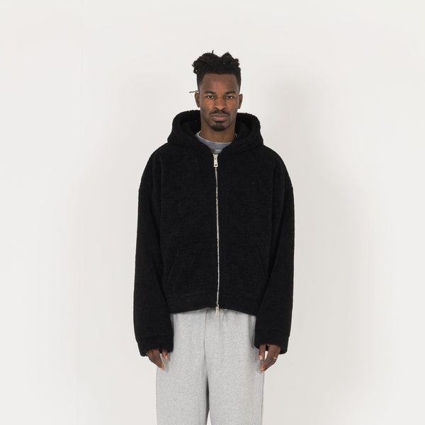Fleece Zip Jacket - Black - Destructive