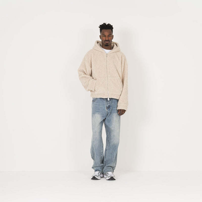 Fleece Zip Jacket - Natural - Destructive
