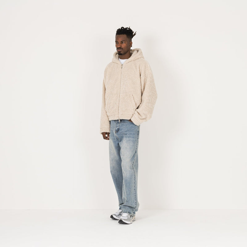 Fleece Zip Jacket - Natural - Destructive