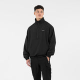 Half Zip Nylon Jacket - Black - Destructive