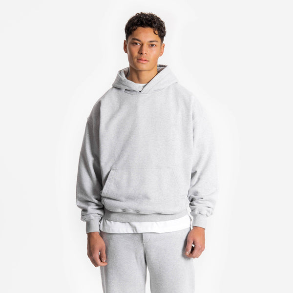 Hoodie - Light Marl Grey - Destructive