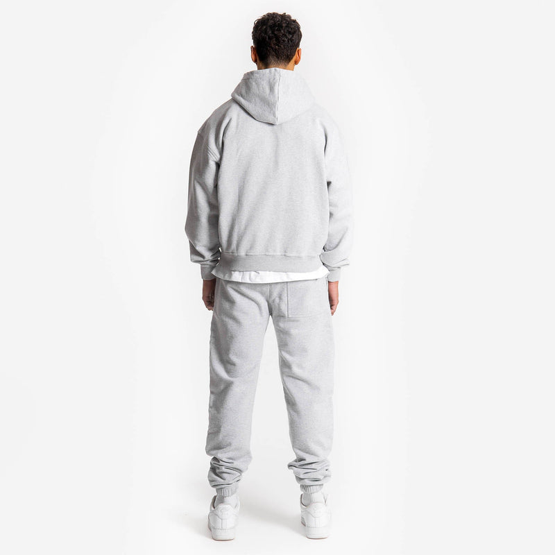 Hoodie - Light Marl Grey - Destructive