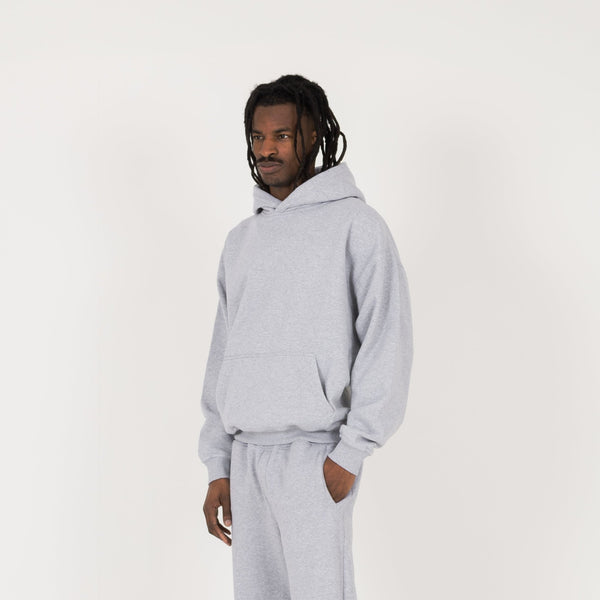 Hoodie - Light Marl Grey - Destructive