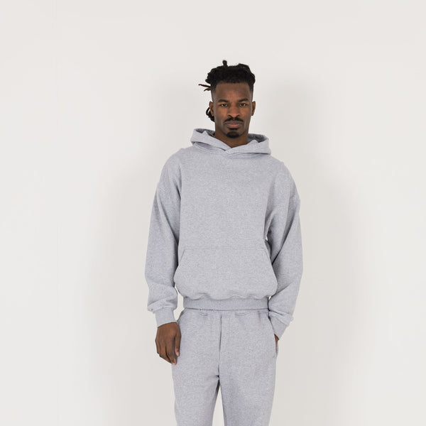 Hoodie - Light Marl Grey - Destructive