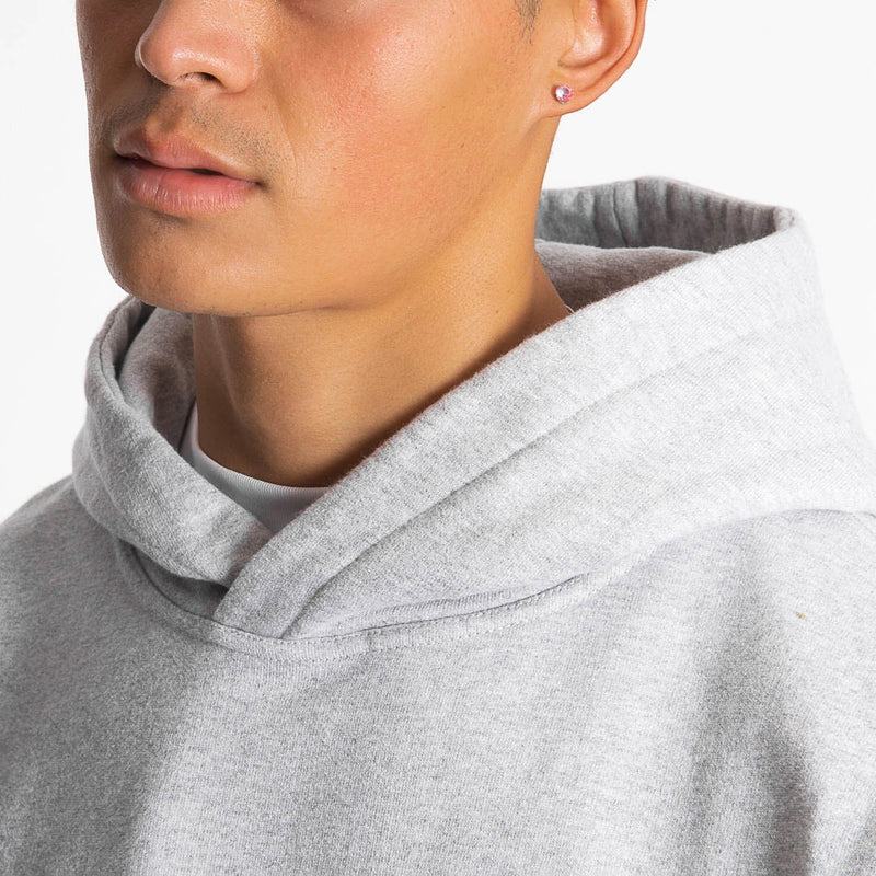 Hoodie - Light Marl Grey - Destructive