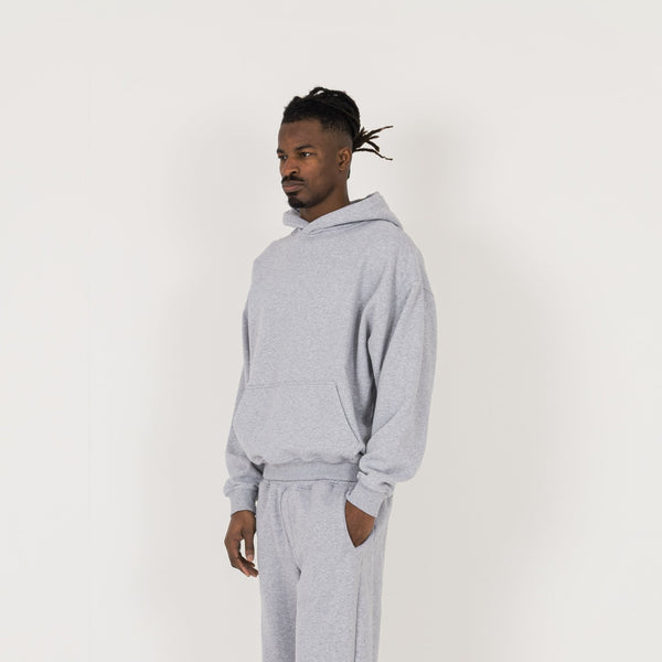 Hoodie - Light Marl Grey - Destructive
