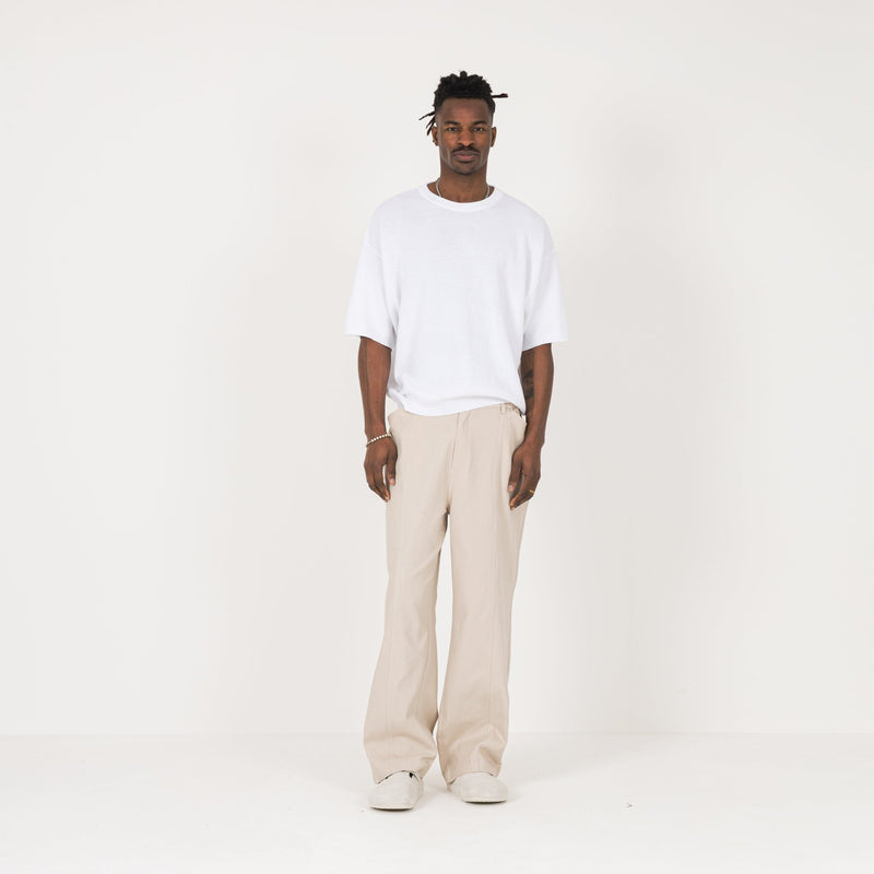 Knit T-Shirt - White - Destructive