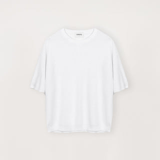 Knit T-Shirt - White - Destructive