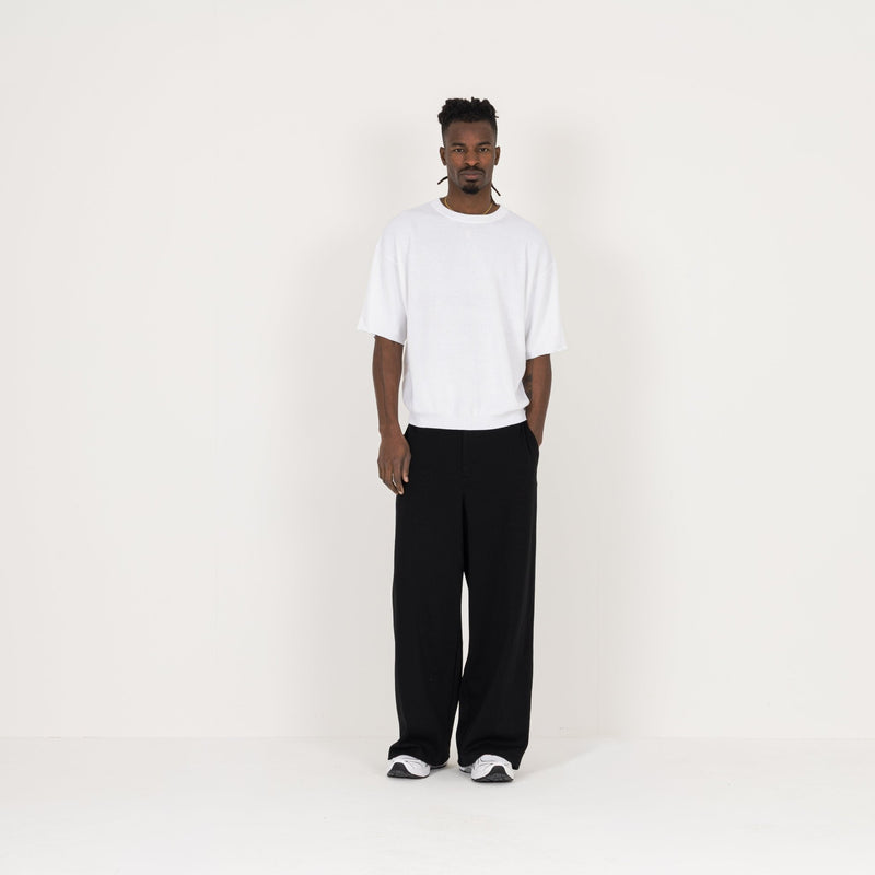 Knit T-Shirt - White - Destructive