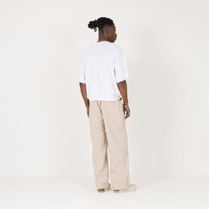Knit T-Shirt - White - Destructive