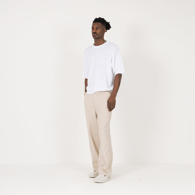 Knit T-Shirt - White - Destructive