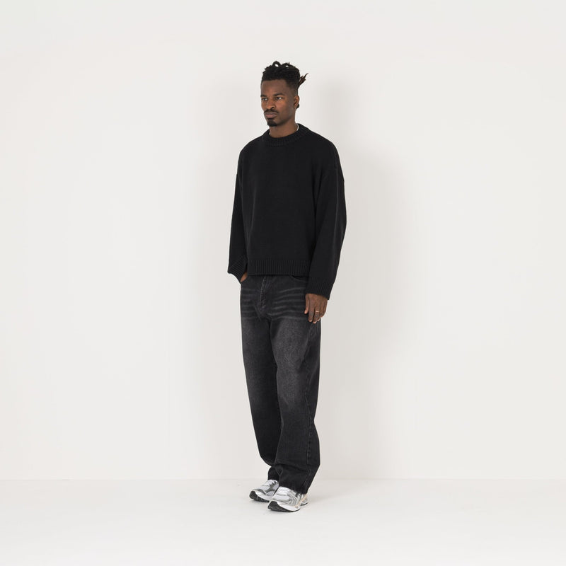 Knitted Sweatshirt - Black - Destructive