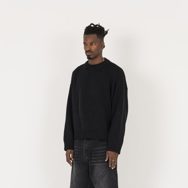 Knitted Sweatshirt - Black - Destructive