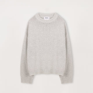 Knitted Sweatshirt - Light Grey - Destructive