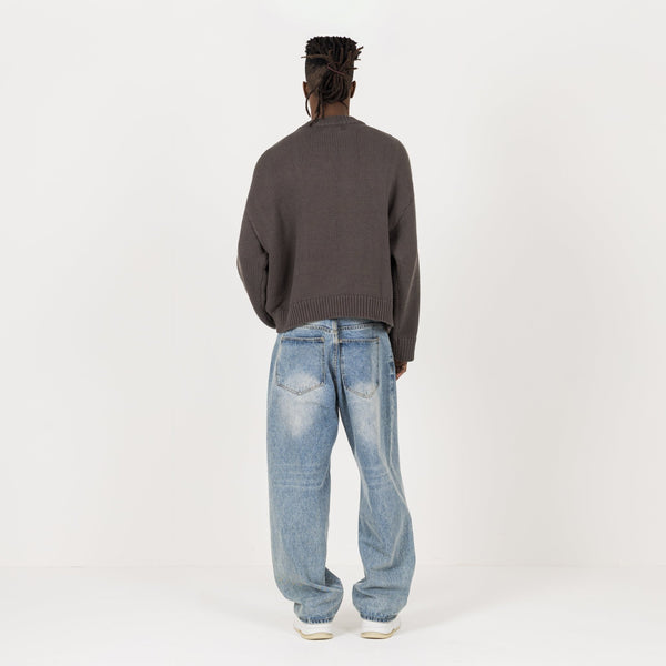 Knitted Sweatshirt - Sable - Destructive