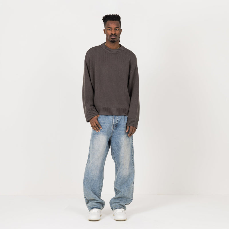 Knitted Sweatshirt - Sable - Destructive