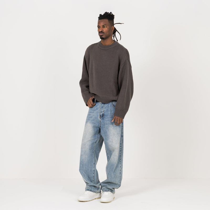 Knitted Sweatshirt - Sable - Destructive