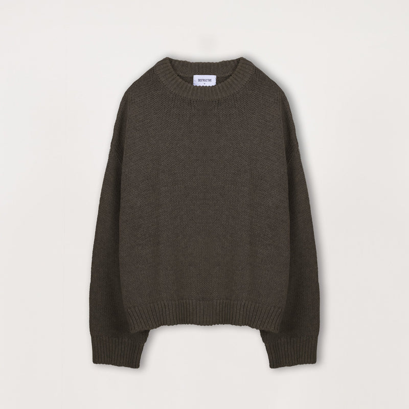 Knitted Sweatshirt - Sable - Destructive