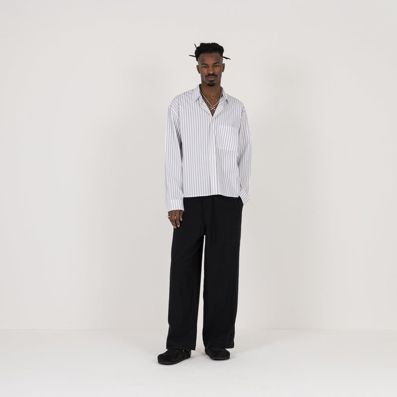 Linen Trouser - Black - Destructive