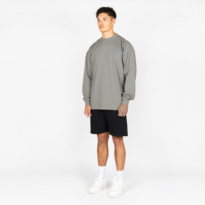 Long Sleeve T-Shirt - Fossil Grey - Destructive