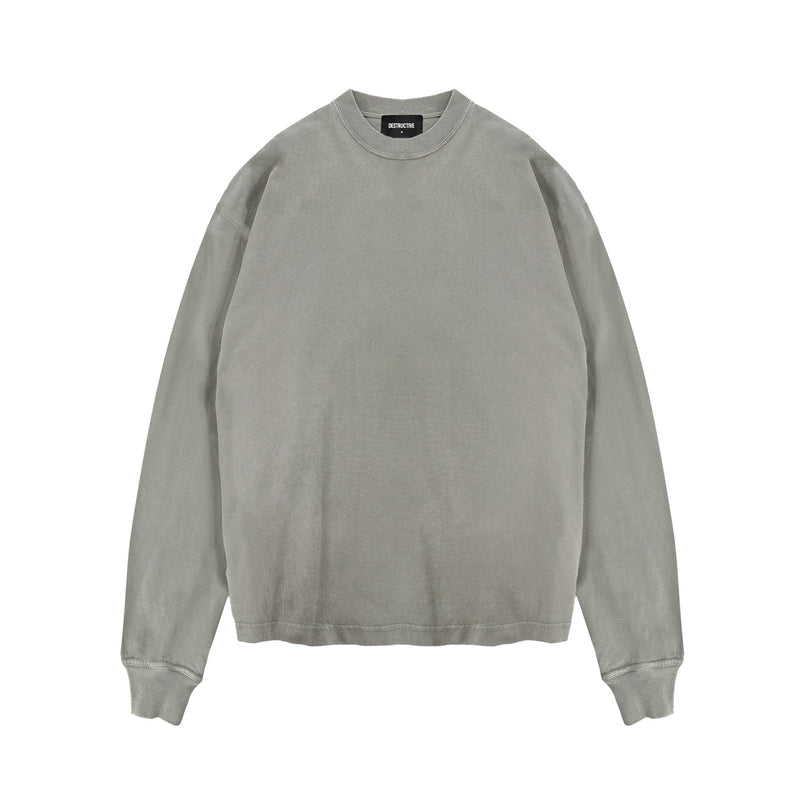 Long Sleeve T-Shirt - Fossil Grey - Destructive