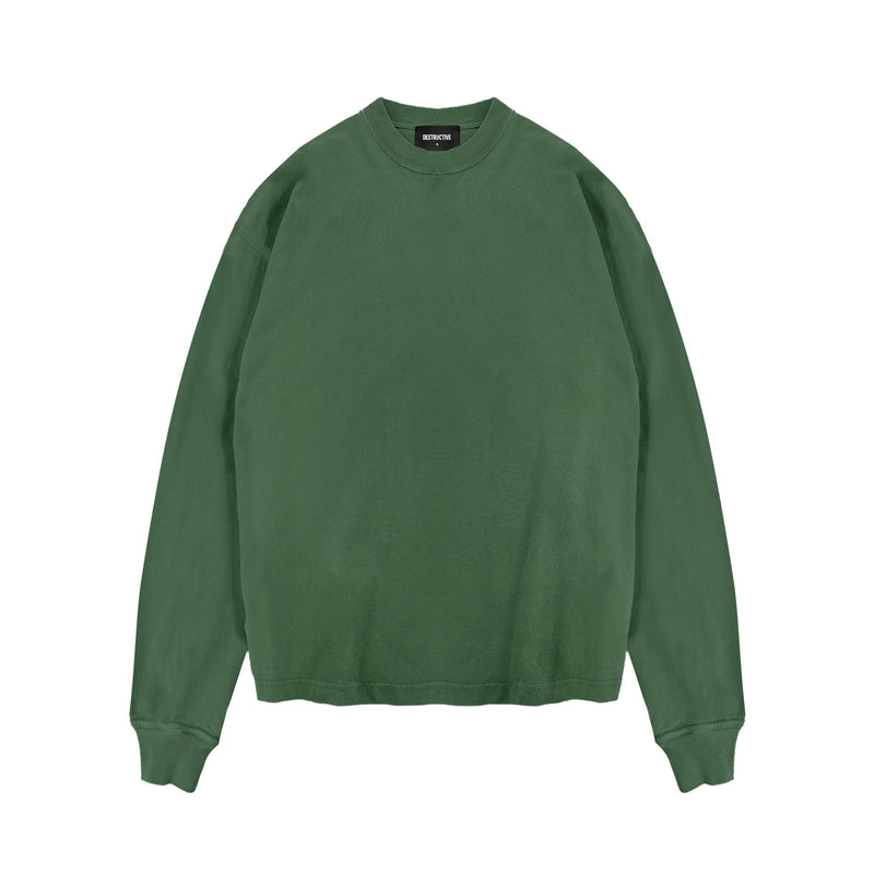 Long Sleeve T-Shirt - Green - Destructive