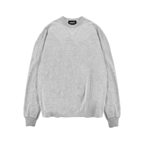 Long Sleeve T-Shirt - Light Marl Grey - Destructive