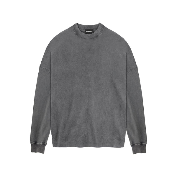 Long Sleeve T-Shirt - Vintage Grey - Destructive