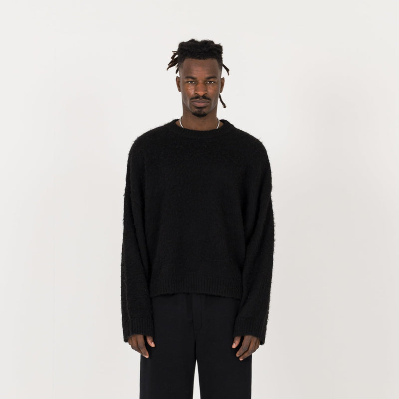 Mohair Sweatshirt - Black - Destructive