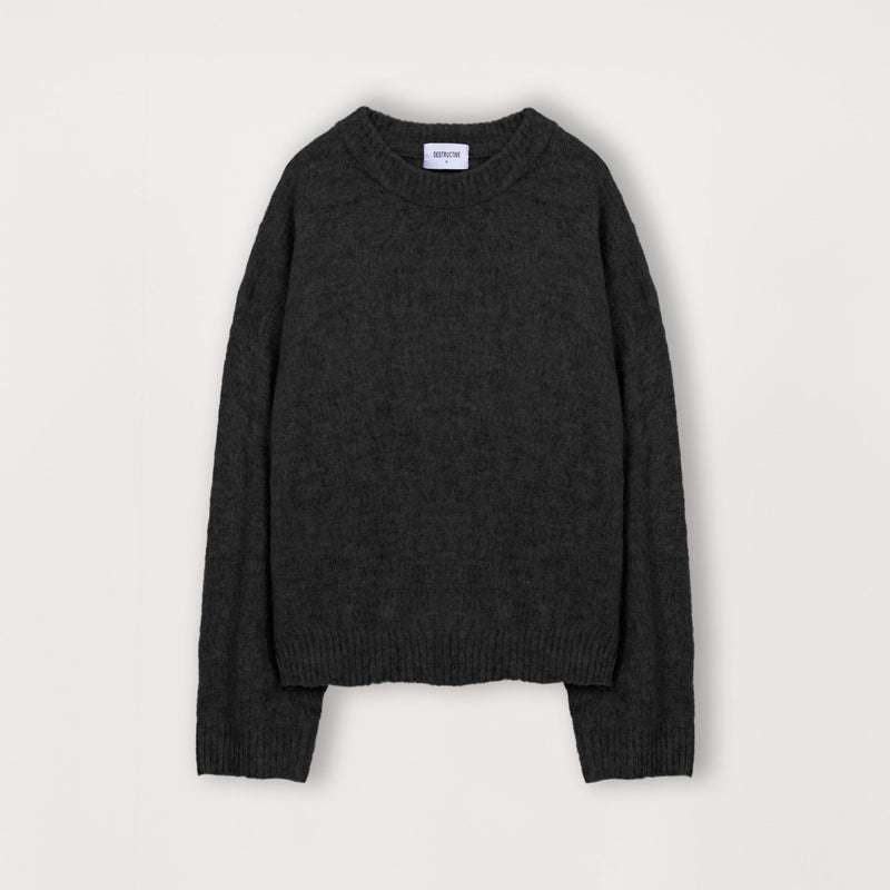 Mohair Sweatshirt - Black - Destructive