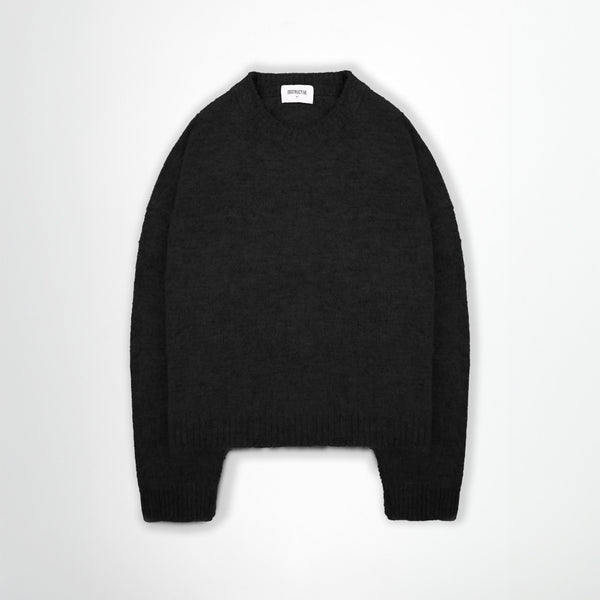 Mohair Sweatshirt - Black - Destructive