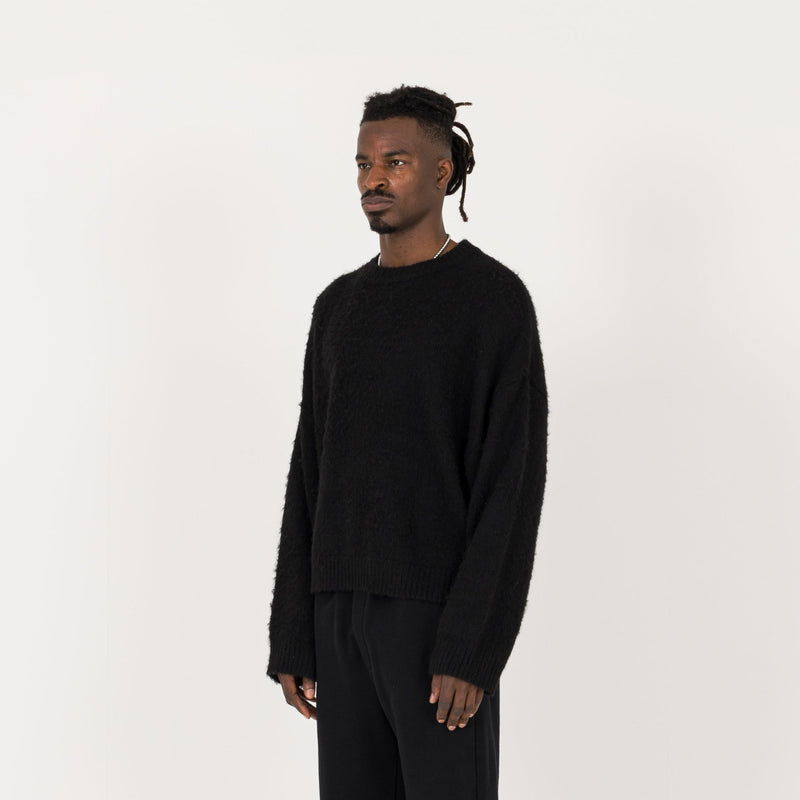 Mohair Sweatshirt - Black - Destructive