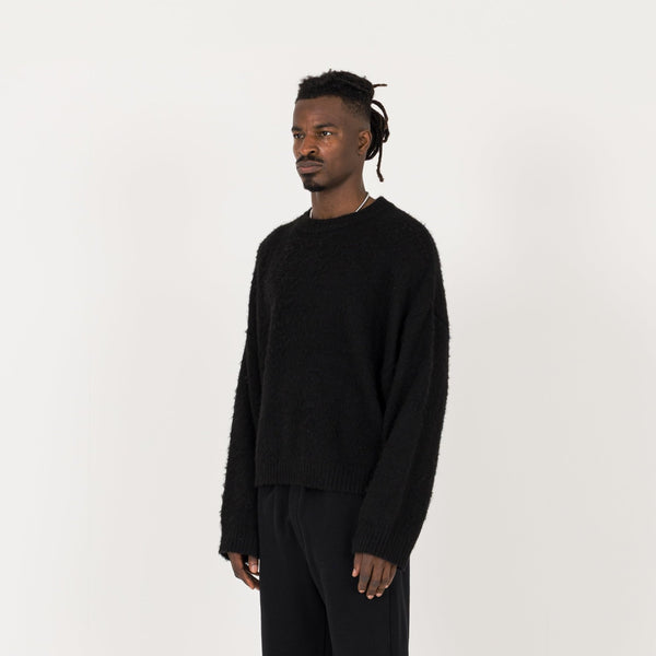 Mohair Sweatshirt - Black - Destructive