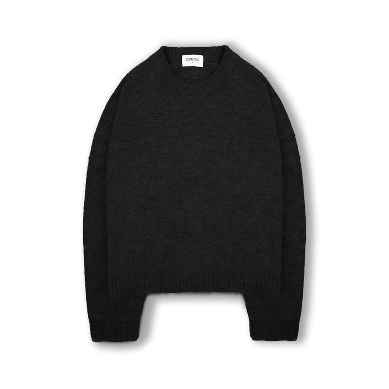 Mohair Sweatshirt - Black - Destructive