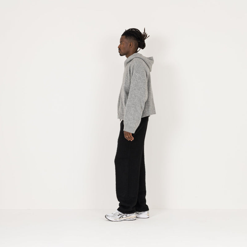 Mohair Zip Hoodie - Glacial Grey - Destructive