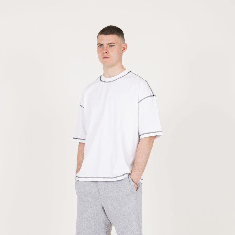 Outline T-Shirt - White - Destructive