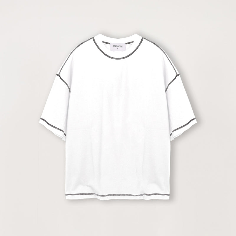 Outline T-Shirt - White - Destructive