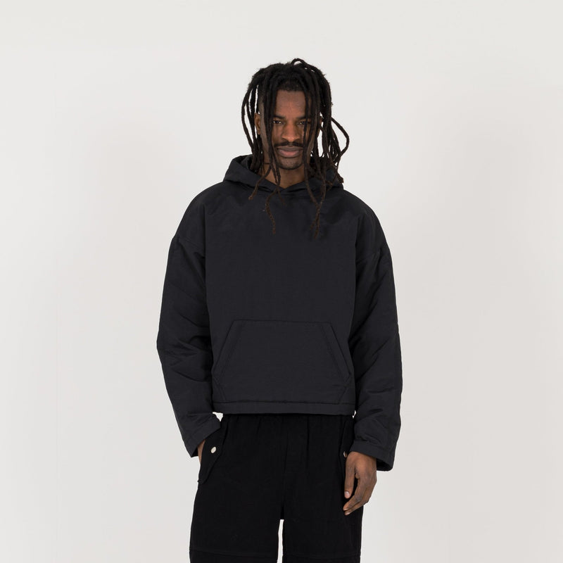 Padded Hooded Jacket - Black - Destructive