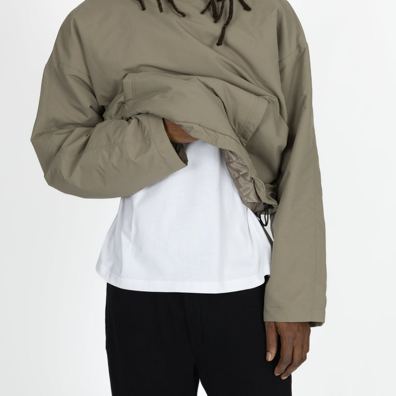 Padded Hooded Jacket - Khaki - Destructive