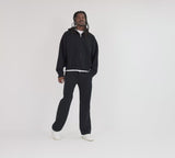 Cropped Zip Hoodie - Black