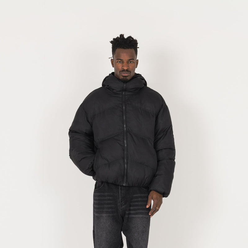 Puffer Jacket - Black - Destructive