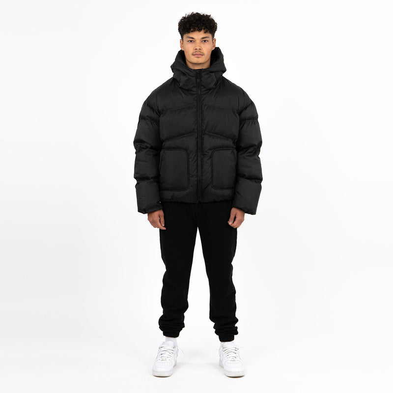 Puffer Jacket - Black - Destructive