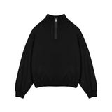 Quarter Zip Sweatshirt - Black - Destructive