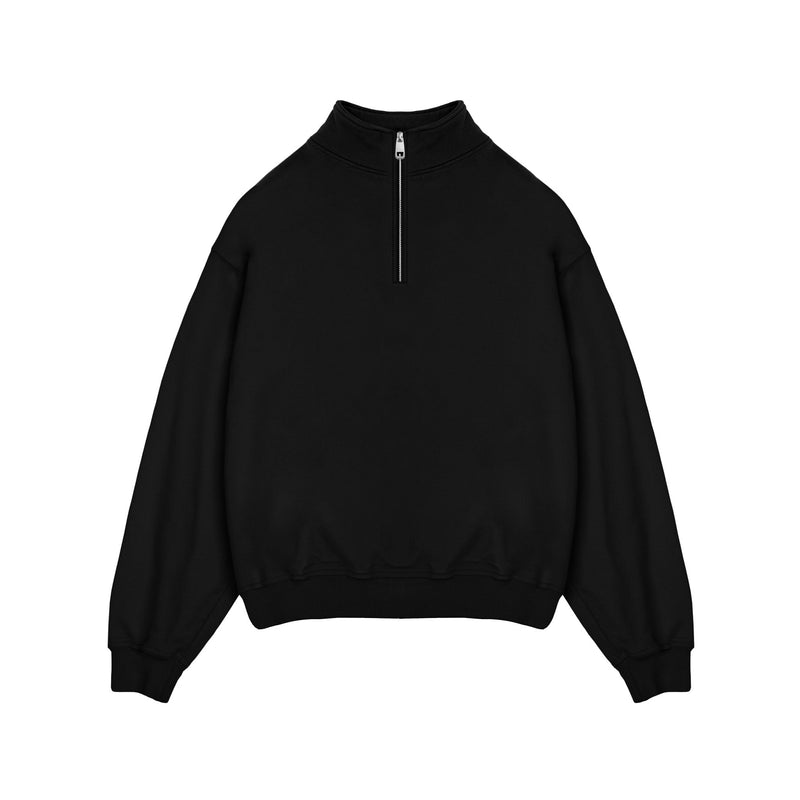 Quarter Zip Sweatshirt Black Destructive