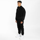 Quarter Zip Sweatshirt - Black - Destructive