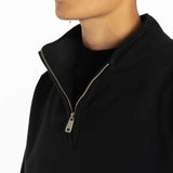 Quarter Zip Sweatshirt - Black - Destructive